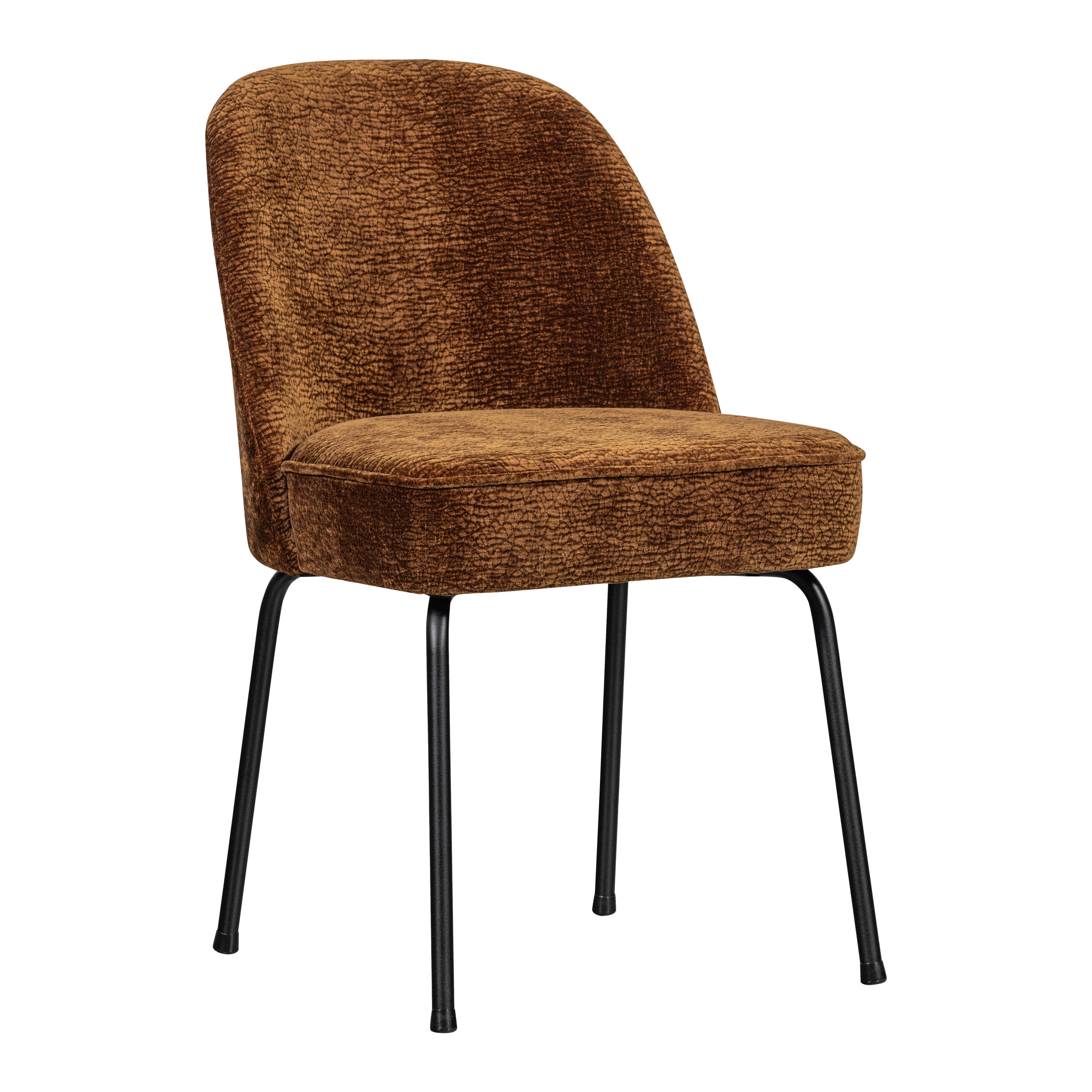 WOOOD Vogue Eetkamerstoel - Chenille - Midden Bruin