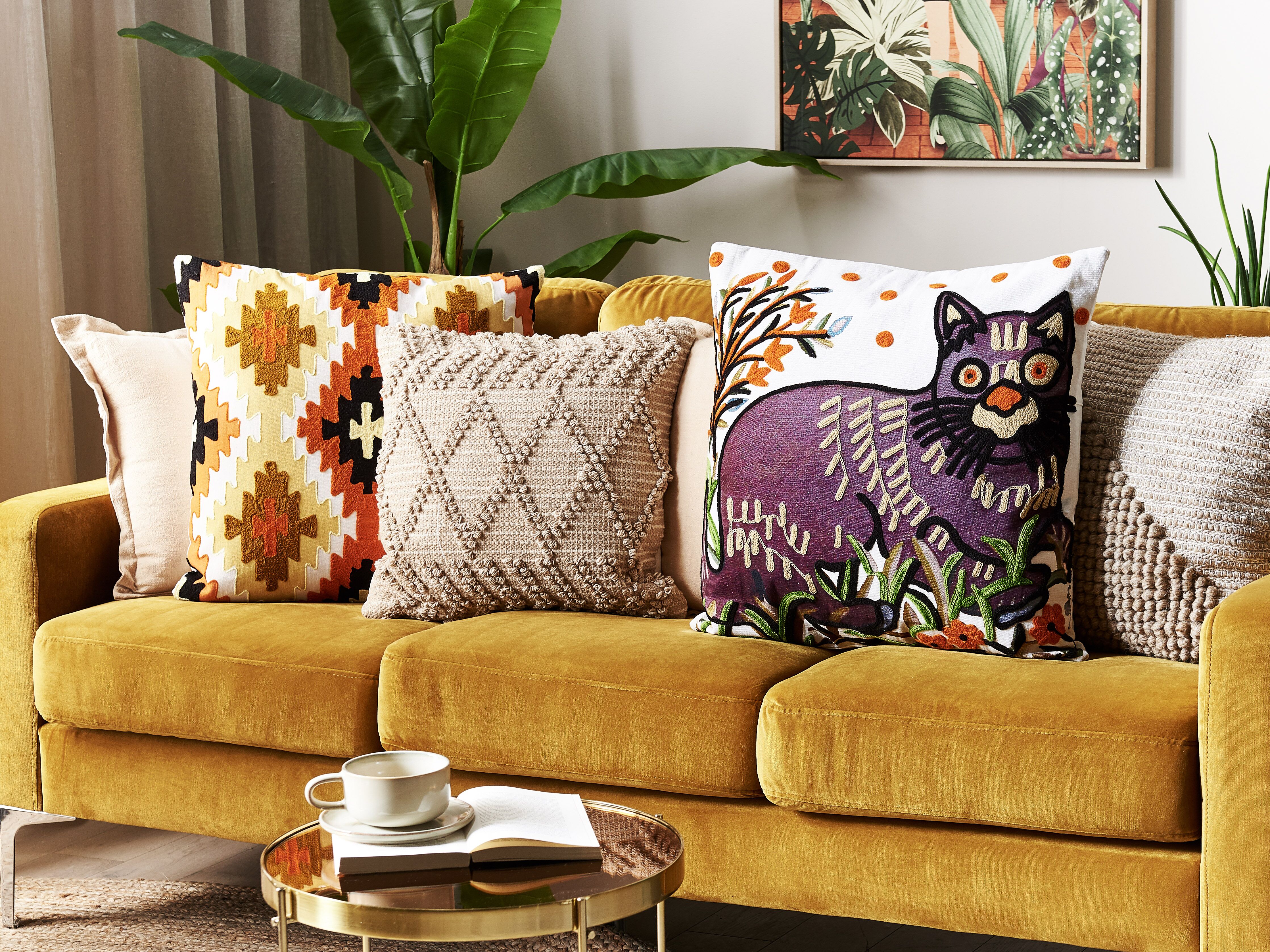 Throw Cushion PHUSRO Cotton 50 x 50 cm Multicolour Animal Pattern