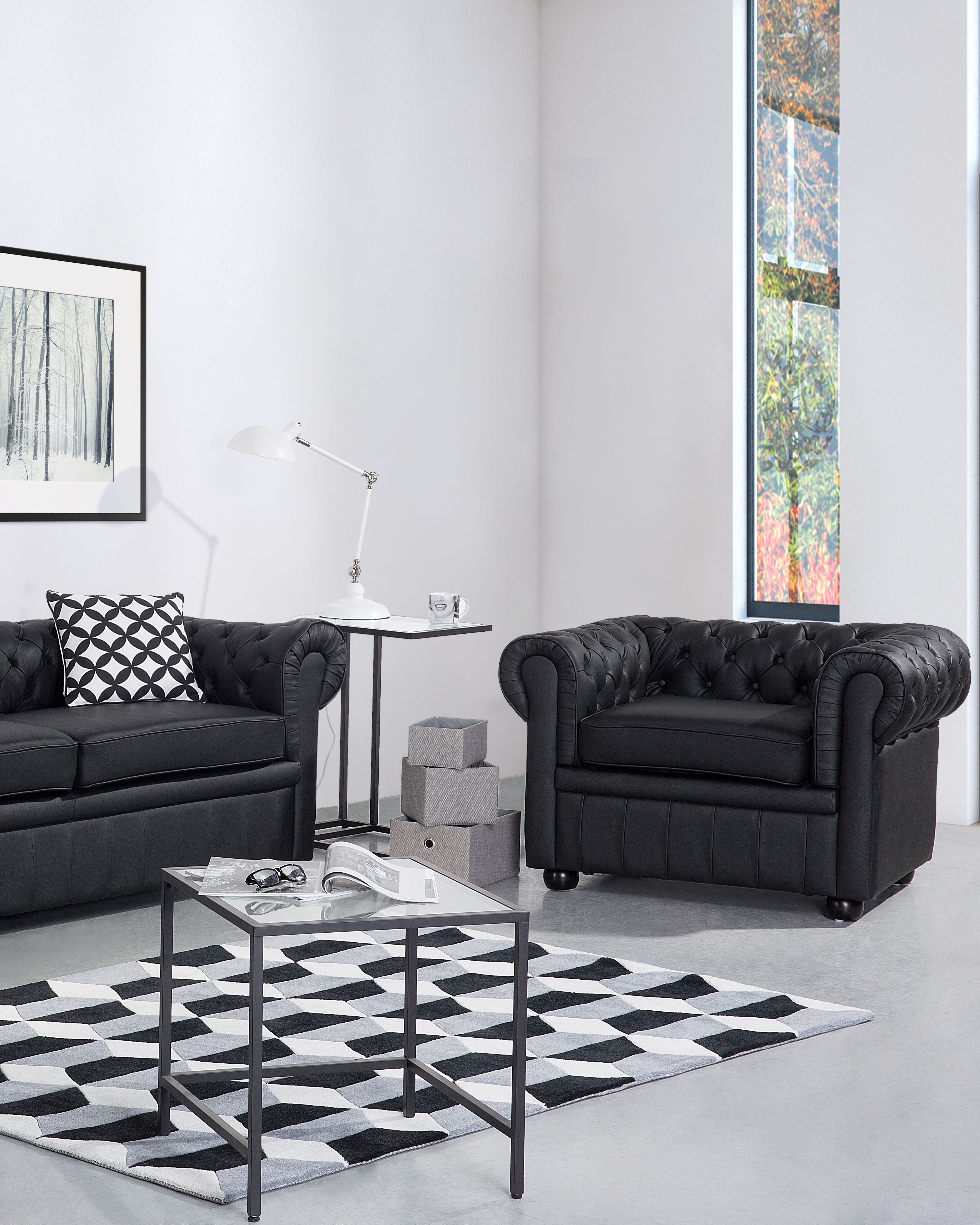 Armchair CHESTERFIELD Leather Black