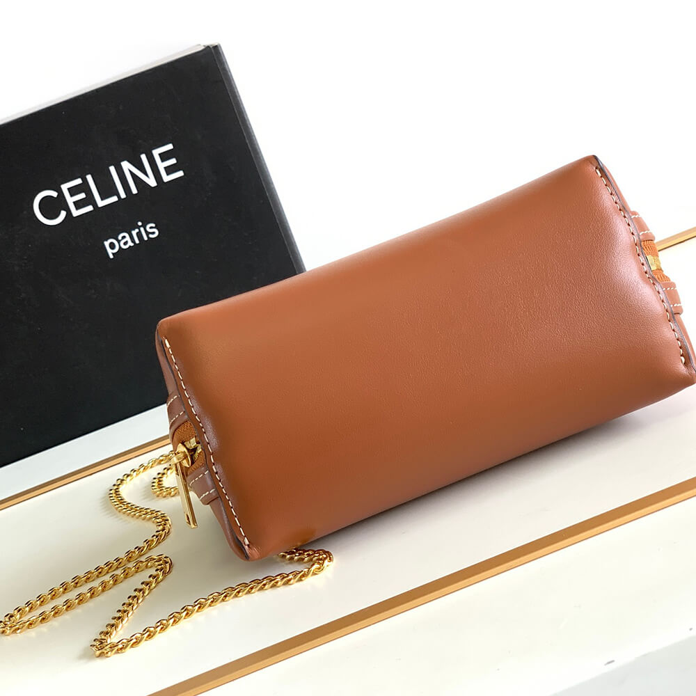 CELINE Clutch on Chain Cuir triomphe IN smooth calfskin(High-end Grade)1:1High-quality replica
