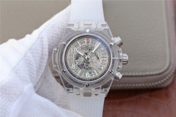 Replica Hublot Big Bang Unico Sapphire Plastic Case Skeleton Dial White Rubber Strap Jap Quartz - Top club