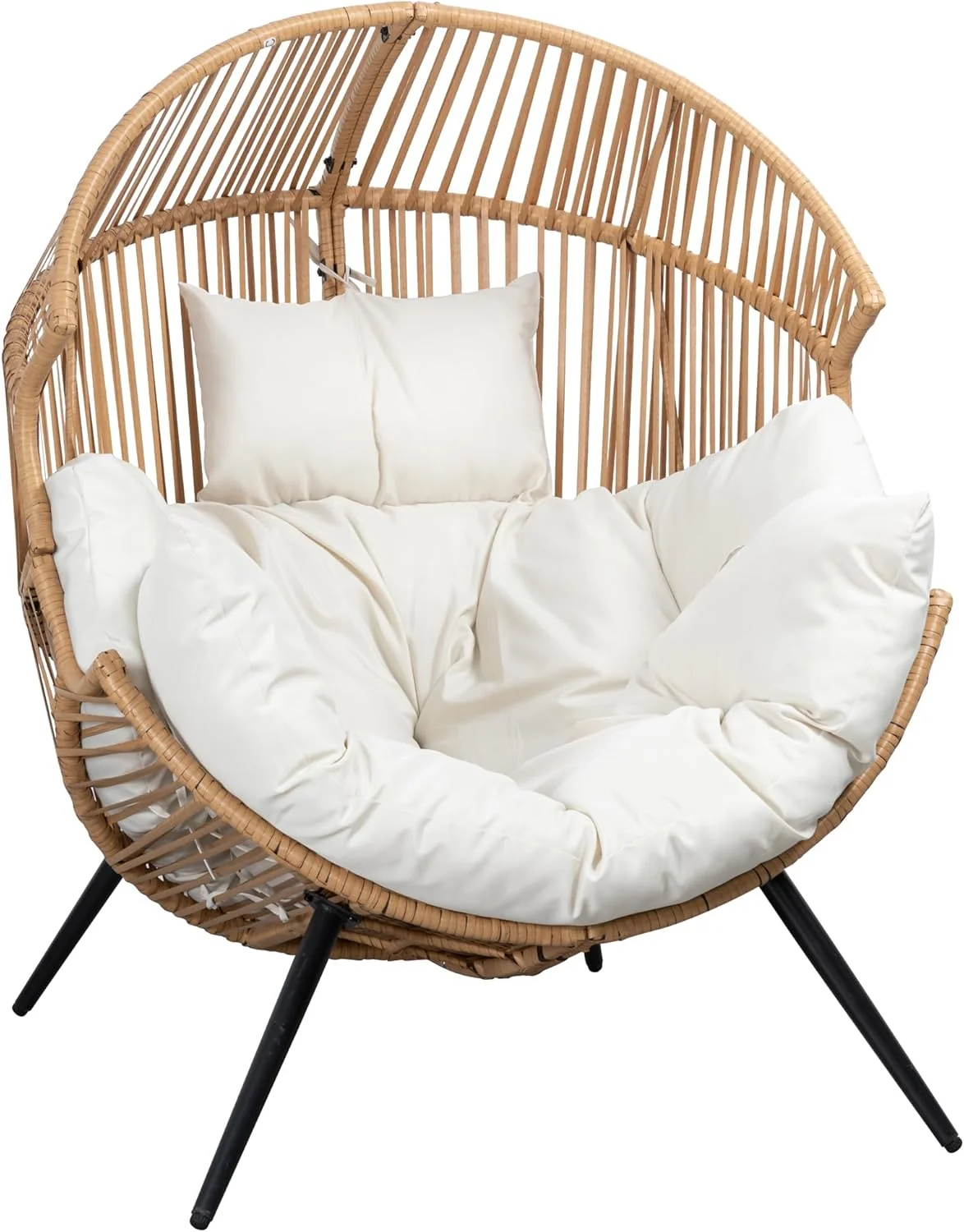 Shintenchi Wicker Egg Chair With Cushion - 400 Pounds Capacity - Image 7 Shintenchi Wicker Egg Chair With Cushion - 400 Pounds Capacity - Image 7
