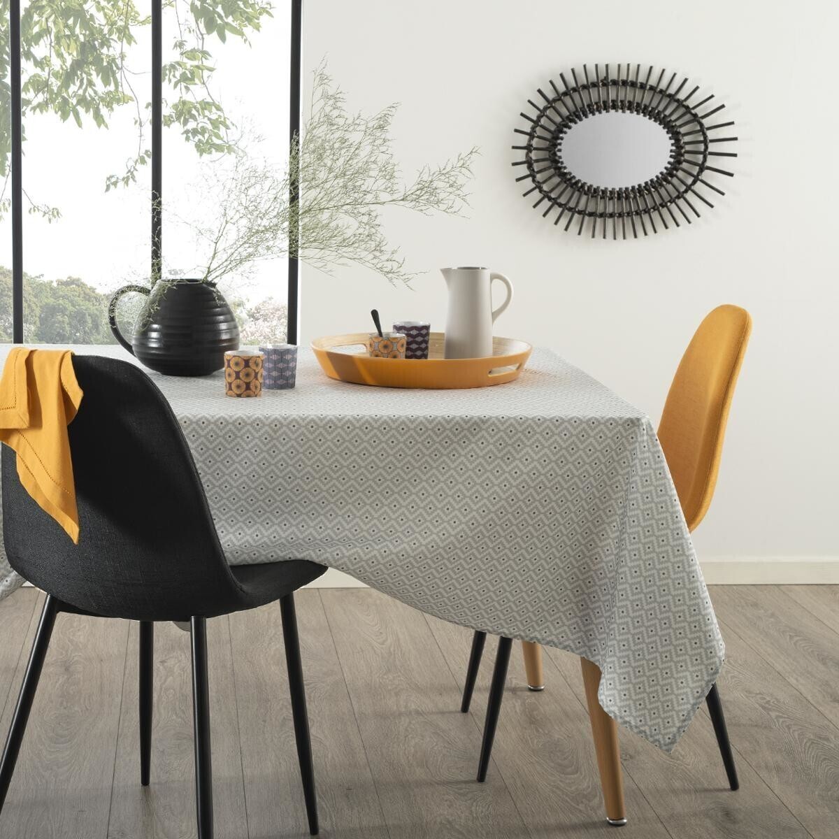 Tablecloth stain resistant "Etnik" Grey 1, 140x240 cm