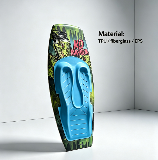 Wake Kneeboard Durable Fiberglass EPS Core Soft TPU Foot Pad Kneel Board for Beach Water Game