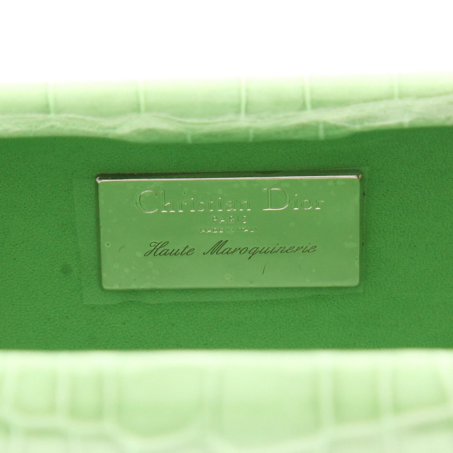 Dior pouch in green crocodile1:1High-quality replica