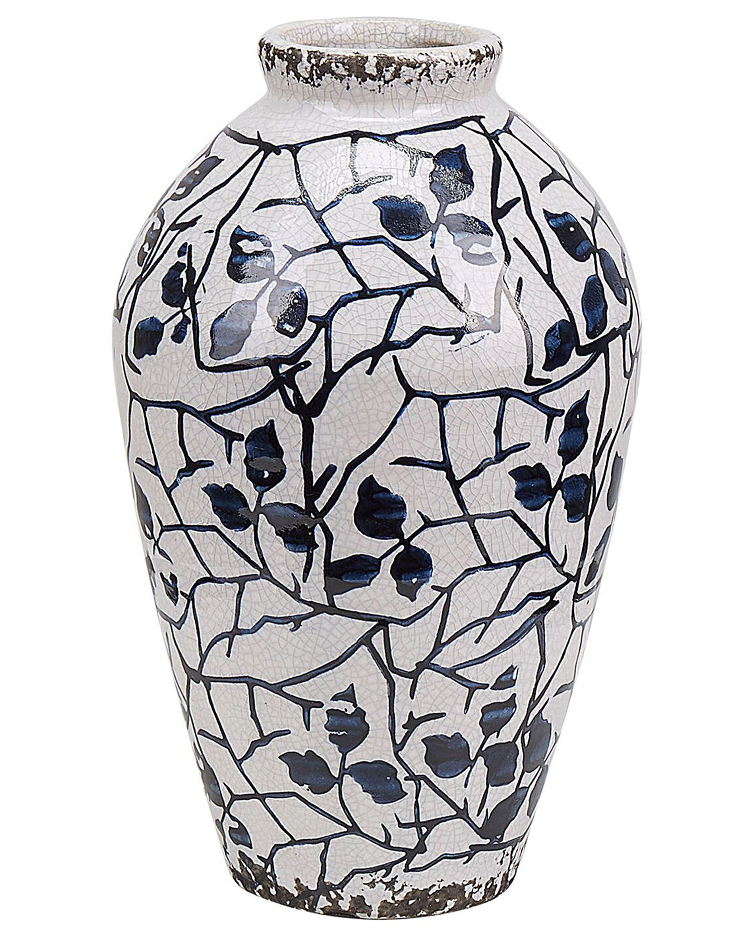 Flower Vase MALLIA Stoneware 20 cm White
