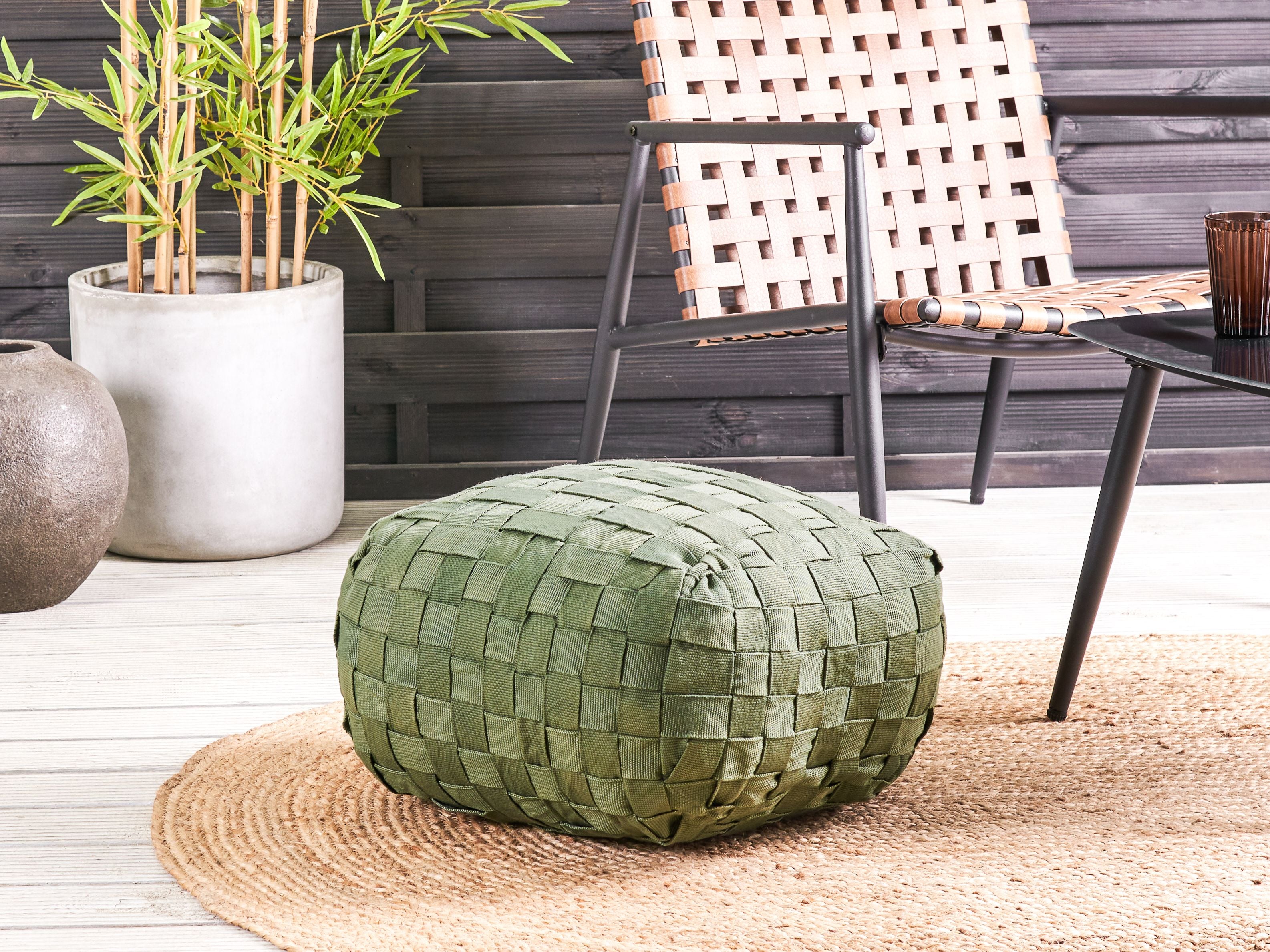 Pouffe BODLA Synthetic Material Green