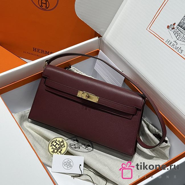 Hermes Elan Bag Dark Red Gold 28cm