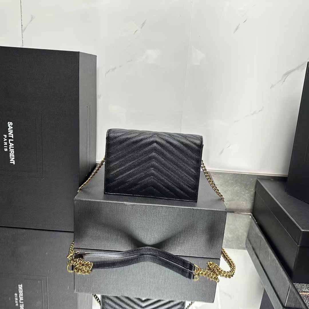 YSL Chain Shoulder Bag - Black Leather & Gold Hardware1:1High-quality replica