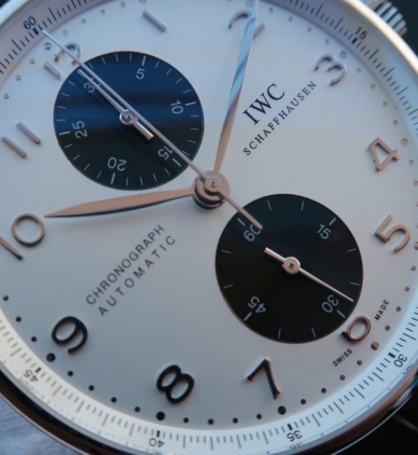 Replica IWC ZF Portuguese Chrono IW371411 Black Leather Strap - Elite Watch Atelier