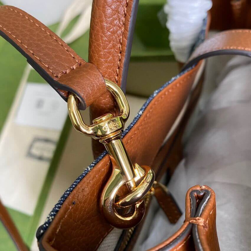 Replica Gucci Jackie 1961 Medium Tote Bag In Blue Denim 6490161:1High-quality replica