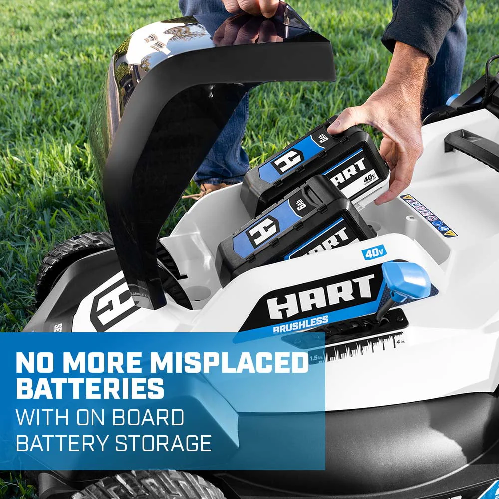 HART 40-Volt 20-inch Self-Propelled Battery-Powered Brushless Mower Kit, (1) 6.0Ah Lithium-Ion Battery - Image 9