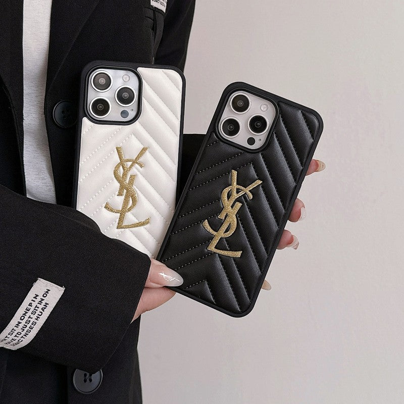 Saint Black & White Leather iPhone Case - Wholesale & Influencer