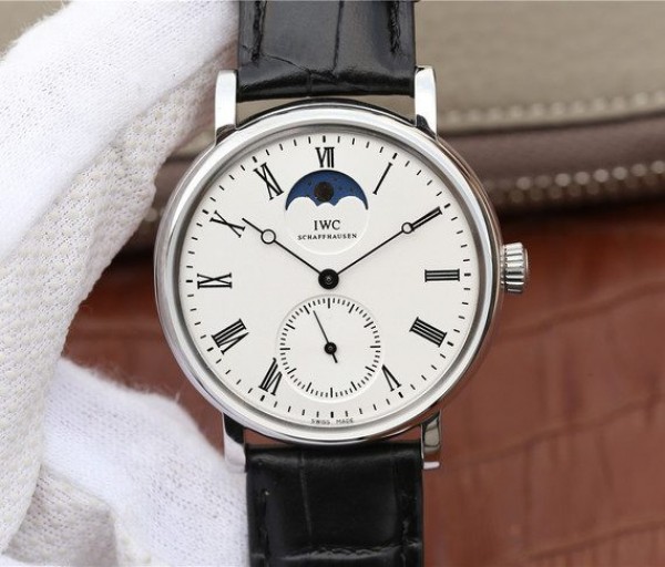 Replica IWC Vintage IW544805 White Dial Black Leather Strap - Top club