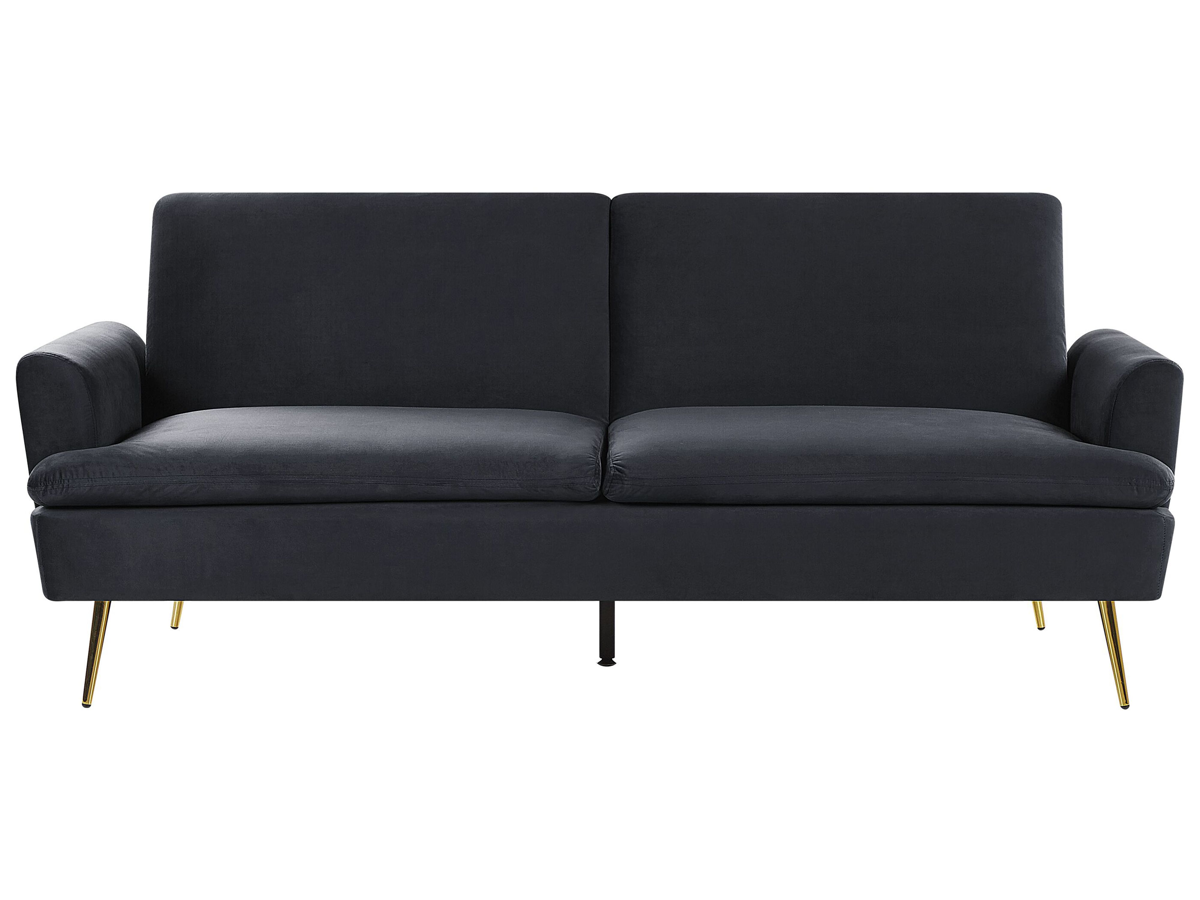 Sofa Bed 3 Seater VETTRE Velvet Black