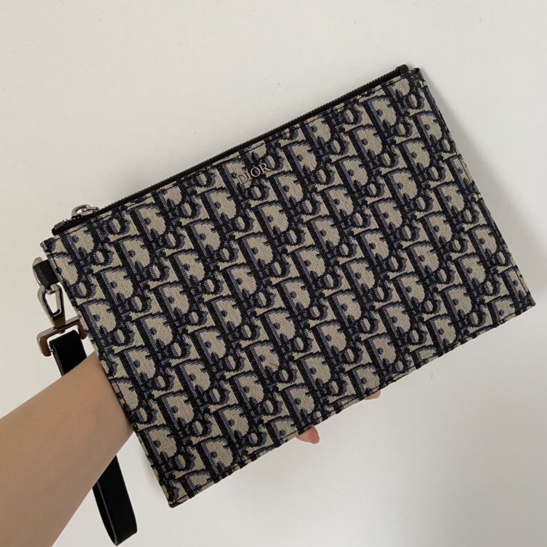 Oblique Jacquard A5 Pouch Beige For Women‎ 10.5 in/26.5cm CD 2ESCA338YSE_H05E1:1High-quality replica