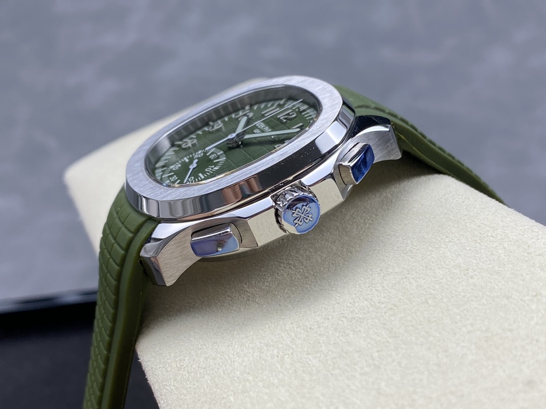 Fake Patek Philippe Replica Watch Aquanaut Chronograph White Gold Khaki Green Dial 5968G-010 GRF(1:1 replica) - Top club