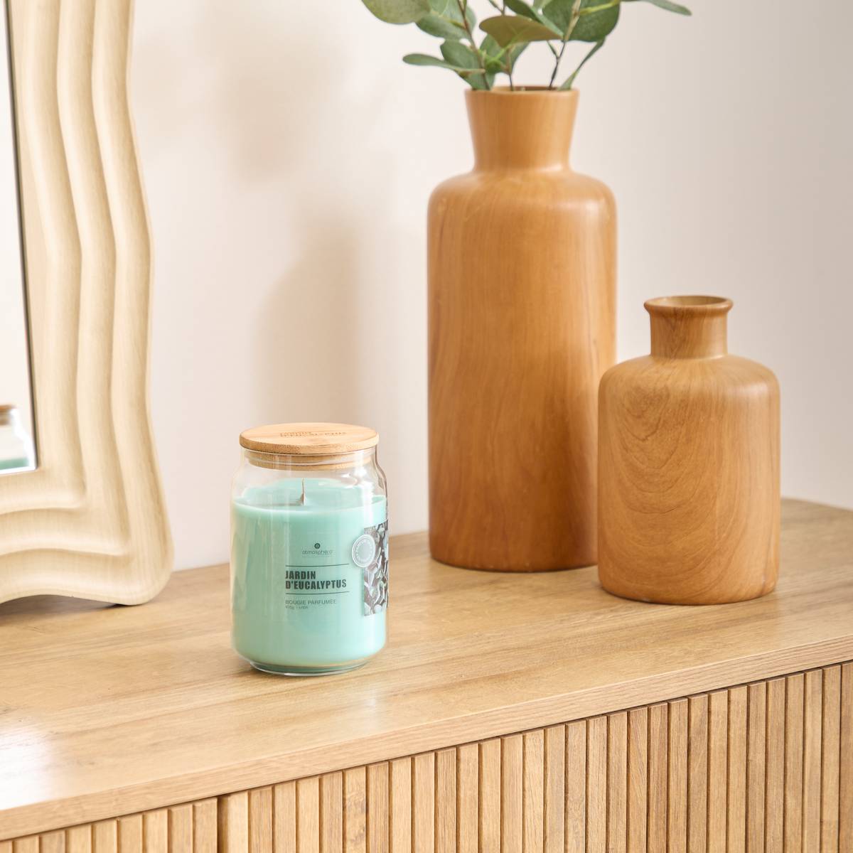 Scented candle round "Viky" Floral Scent, Eucalyptus, 435g