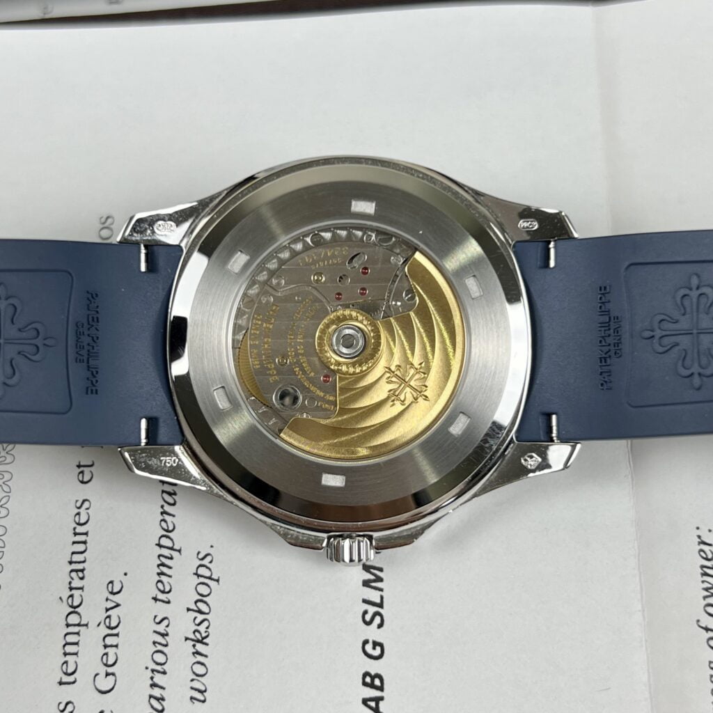 Patek Philippe Replica Watch Aquanaut 5168G Custom Moissanite Baguette Diamonds Blue Dial 42.2mm - Top club