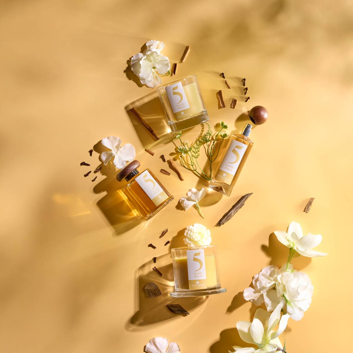 Scented Candle Round "Numia" Scent Gourmet, Vanilla, 180g