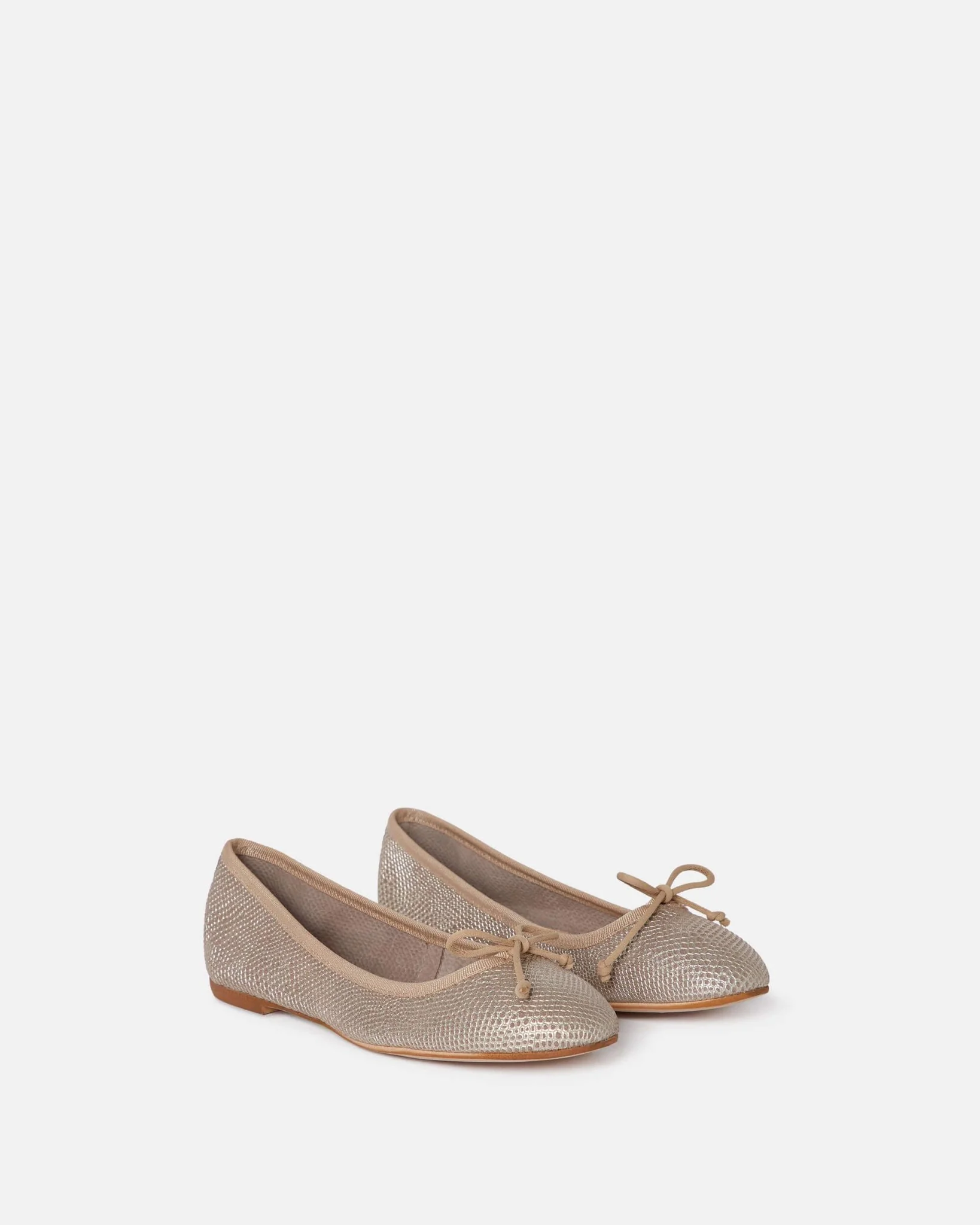 BALLERINES CLARIA/IMP PLATINE - Ballerines métallisées à nœud