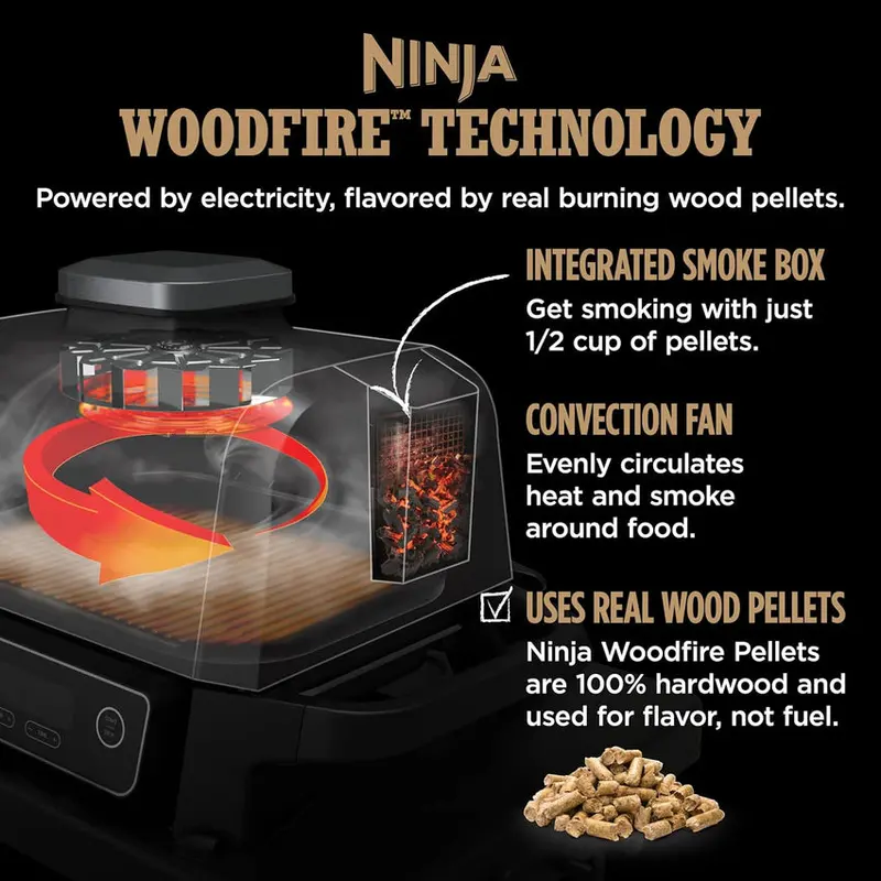 NINJA Woodfire Series 7-in-1 Portable Outdoor Grill & Smoker - Image 3 NINJA Woodfire Series 7-in-1 Portable Outdoor Grill & Smoker - Image 3