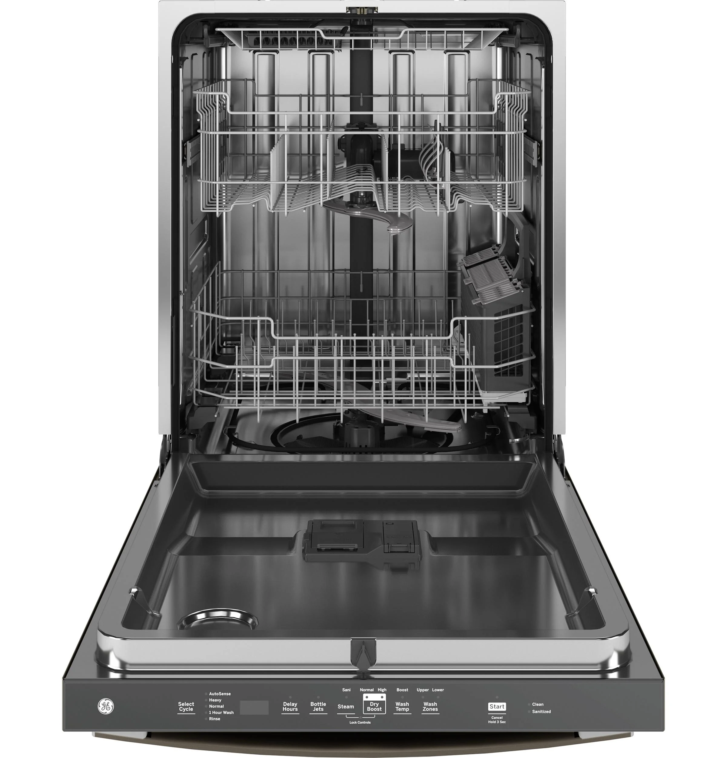 GE Fingerprint Resistant Top Control with Stainless Steel Interior Dishwasher with Sanitize Cycle GDT650SMVES