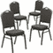 Flash Furniture 4 Pack HERCULES Series Crown Back Stacking Banquet Chair in Black Patterned Fabric - Gold Vein Frame - Image 29