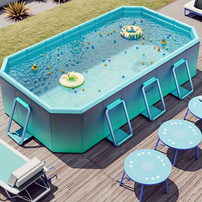 Adult Swimming Pool, Family Large Swimming Pool, Including Multiple Components, Durable PVC Material, Ideal For Outdoor Recreation, Summer Parties, Holidays And Family Gatherings - Image 8