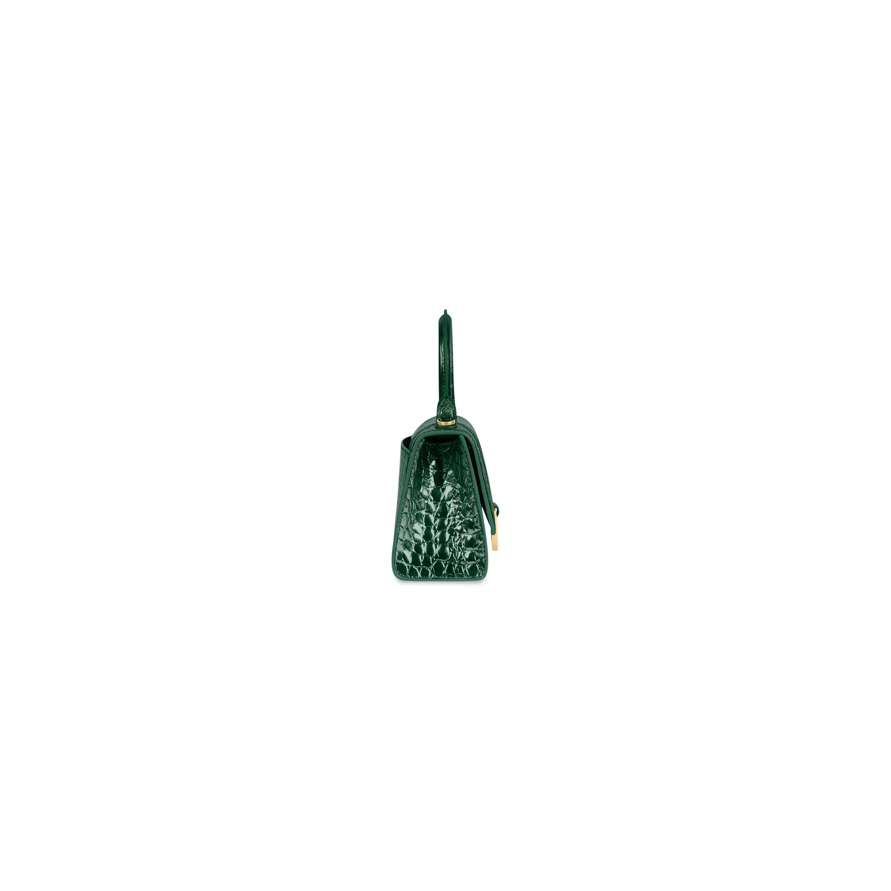 WOMEN'S HOURGLASS XS HANDBAG CROCODILE EMBOSSED IN FOREST GREEN - Replicaclubs