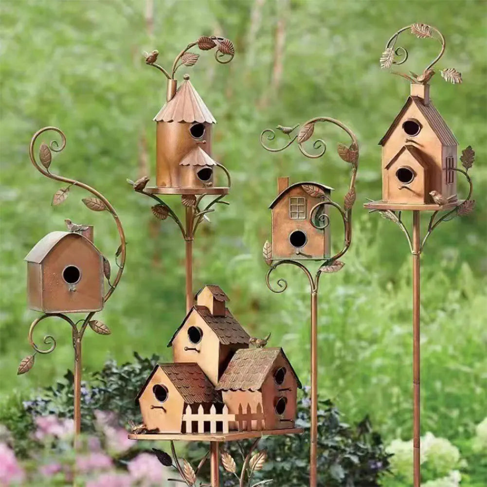 FeatherHaven | Luxe Vogelhuis met Paal voor Elegante Tuindecoratie