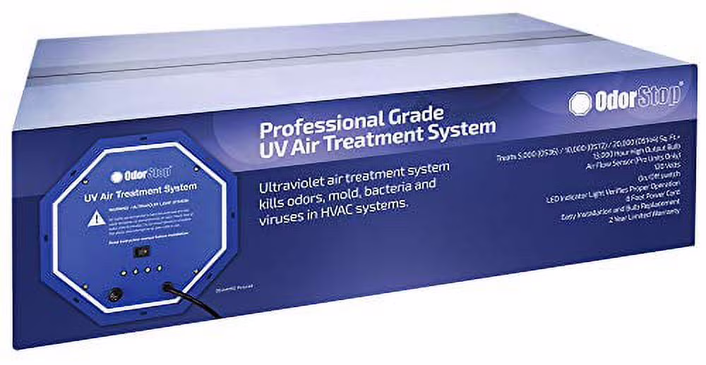 OdorStop UV Air Purifier OS3612PRO - 36 Watt UV Air Purifier w/ Air Flow Sensor and 12