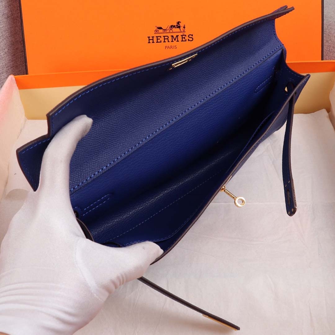 Replica Hermes Aaa-Kelly Cut Pochette Black/Brown/Blue1:1High-quality replica
