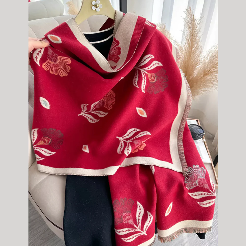 Printed Raw Hem Shawl - ZKZOOK