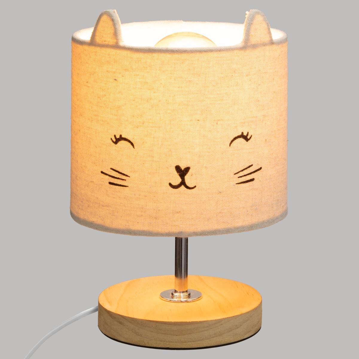 Kids lamp "Cat" Grey, H.21 cm