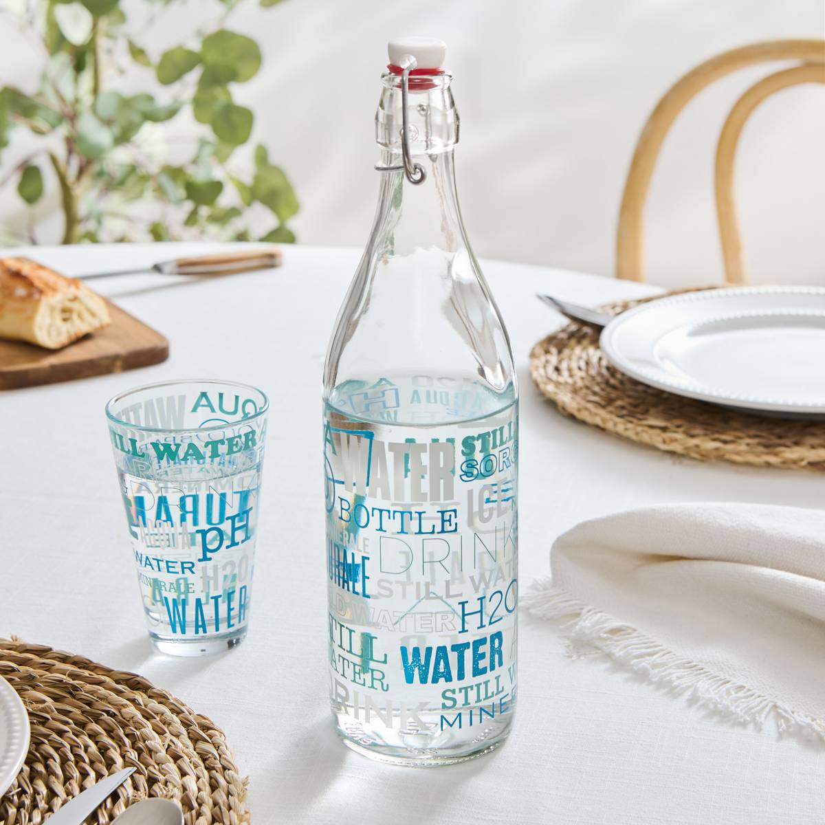 Bottle"Aqua" Glass, Multicolored