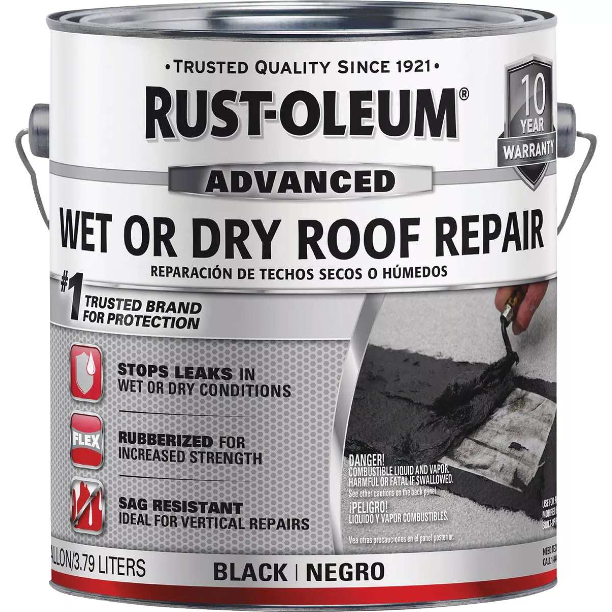 Rust-Oleum 1 Gal. Black Advanced Wet or Dry Roof Repair
