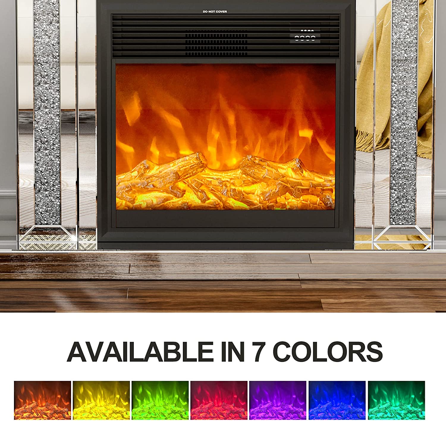 IKIFLY 47.24L x 41.33 H Mirrored Electric Fireplace - Image 10