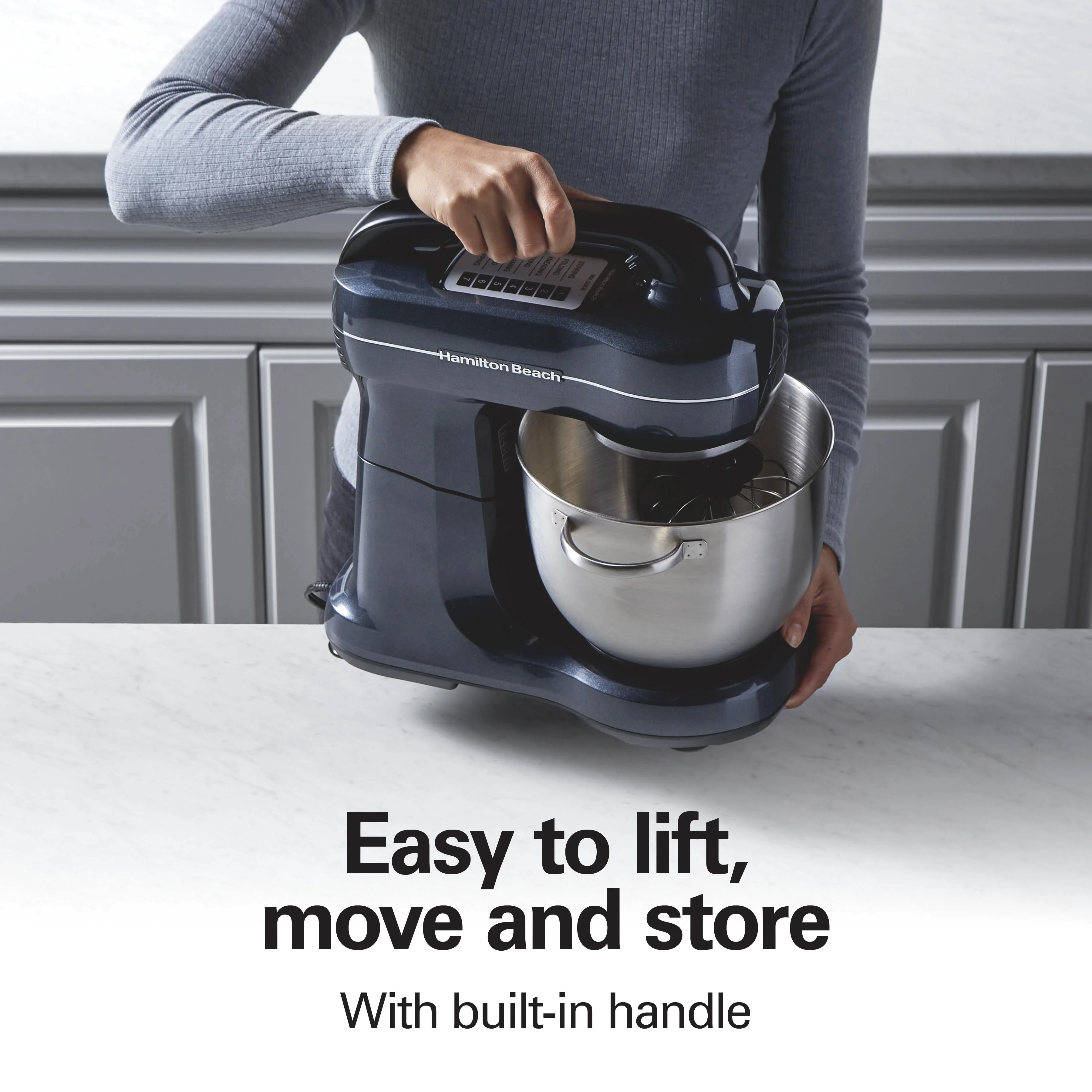 Hamilton Beach 4 Quart Stand Mixer for Kitchen, 7 Speeds, Tilt-Head, Dough Hook, Whisk & Flat Beater, Black - Image 10
