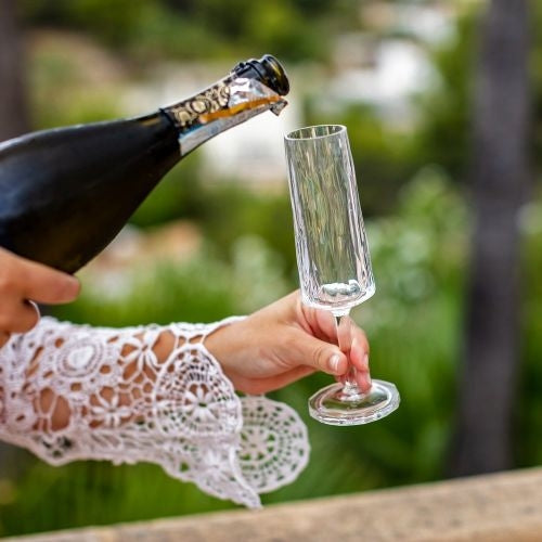 Champagneglas, 0.1 L, Set van 2, Organic, Transparant - Koziol   Club