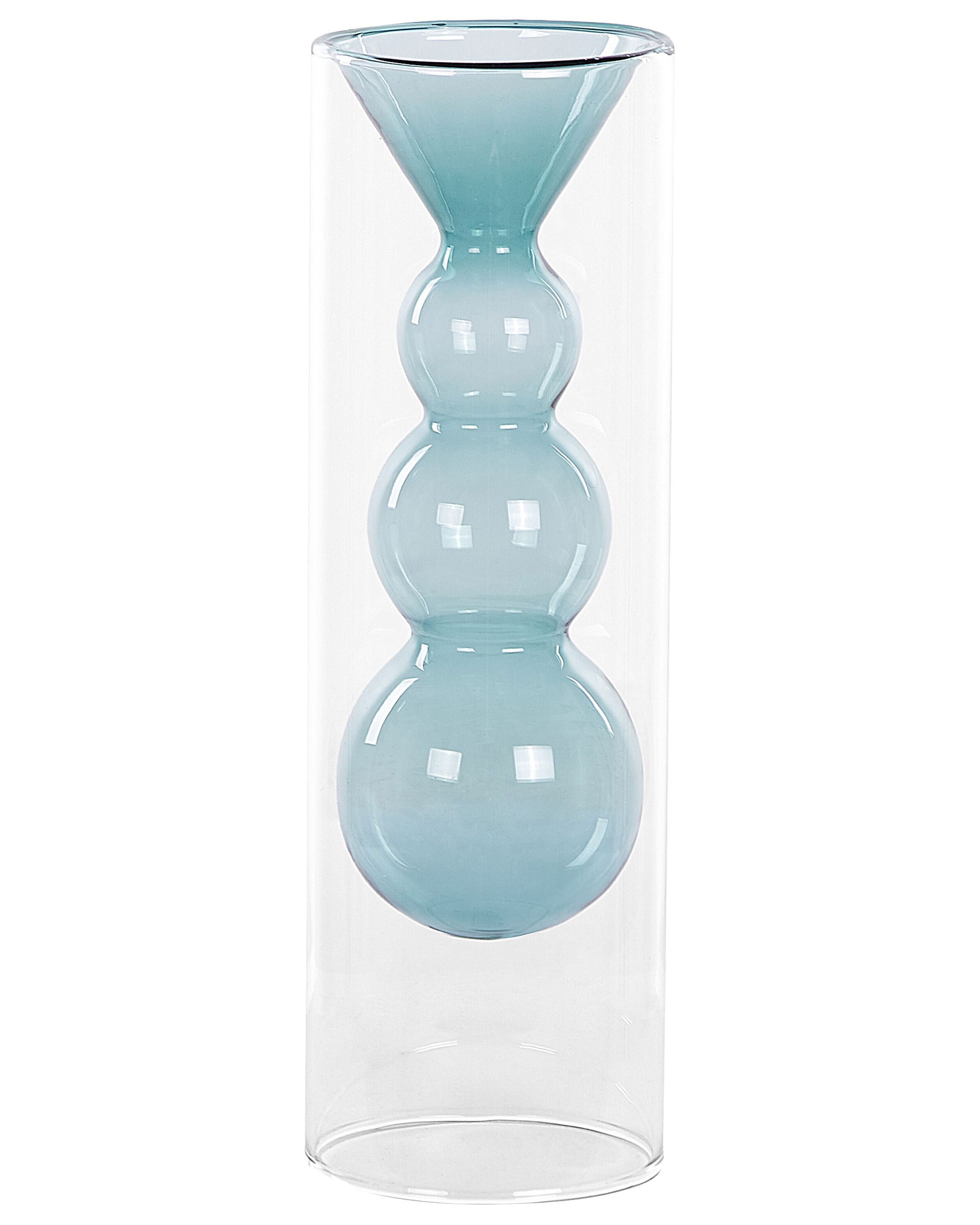 Flower Vase KALOCHI Glass 27 cm Turquoise