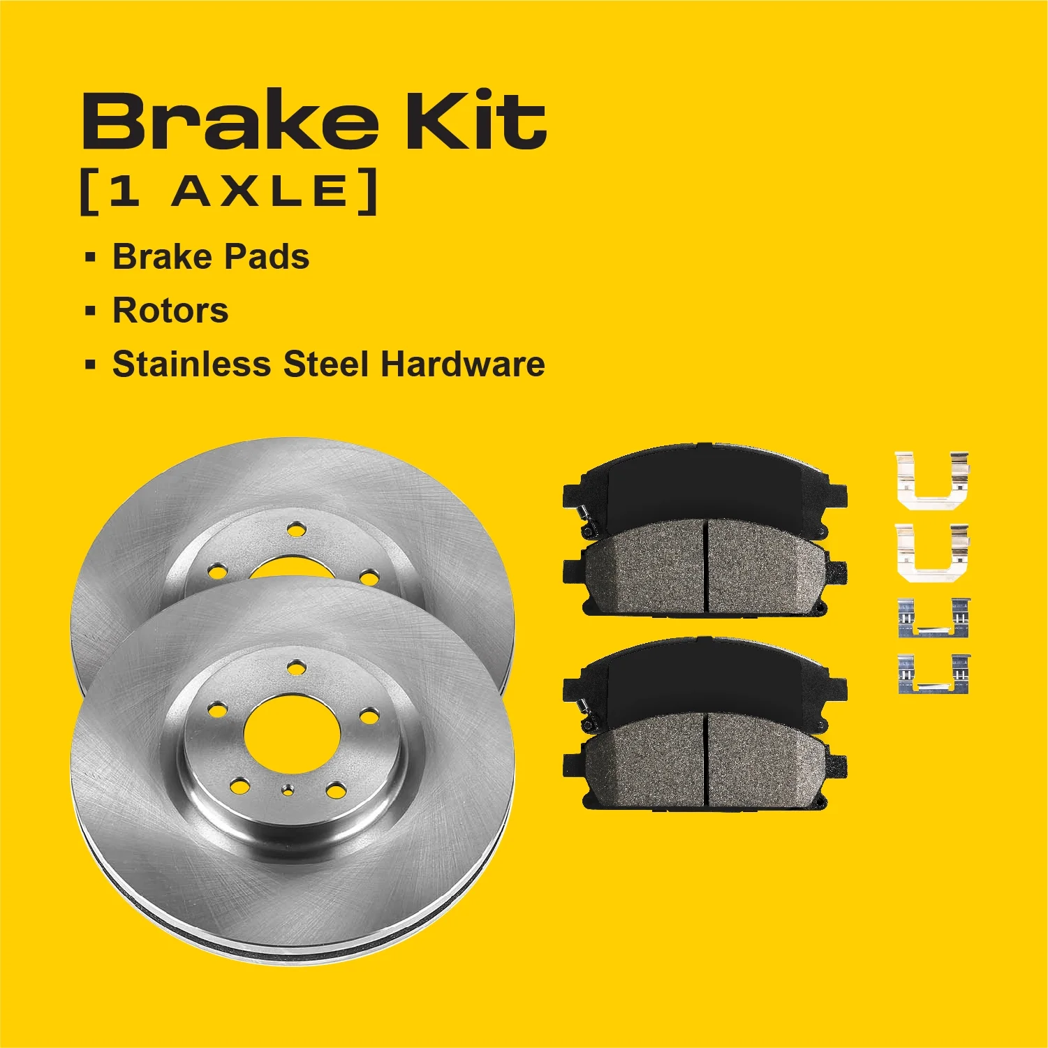 Ultimate Brakes Front Semi-Metallic Brake Pad and Rotor Kit with Hardware WM80502