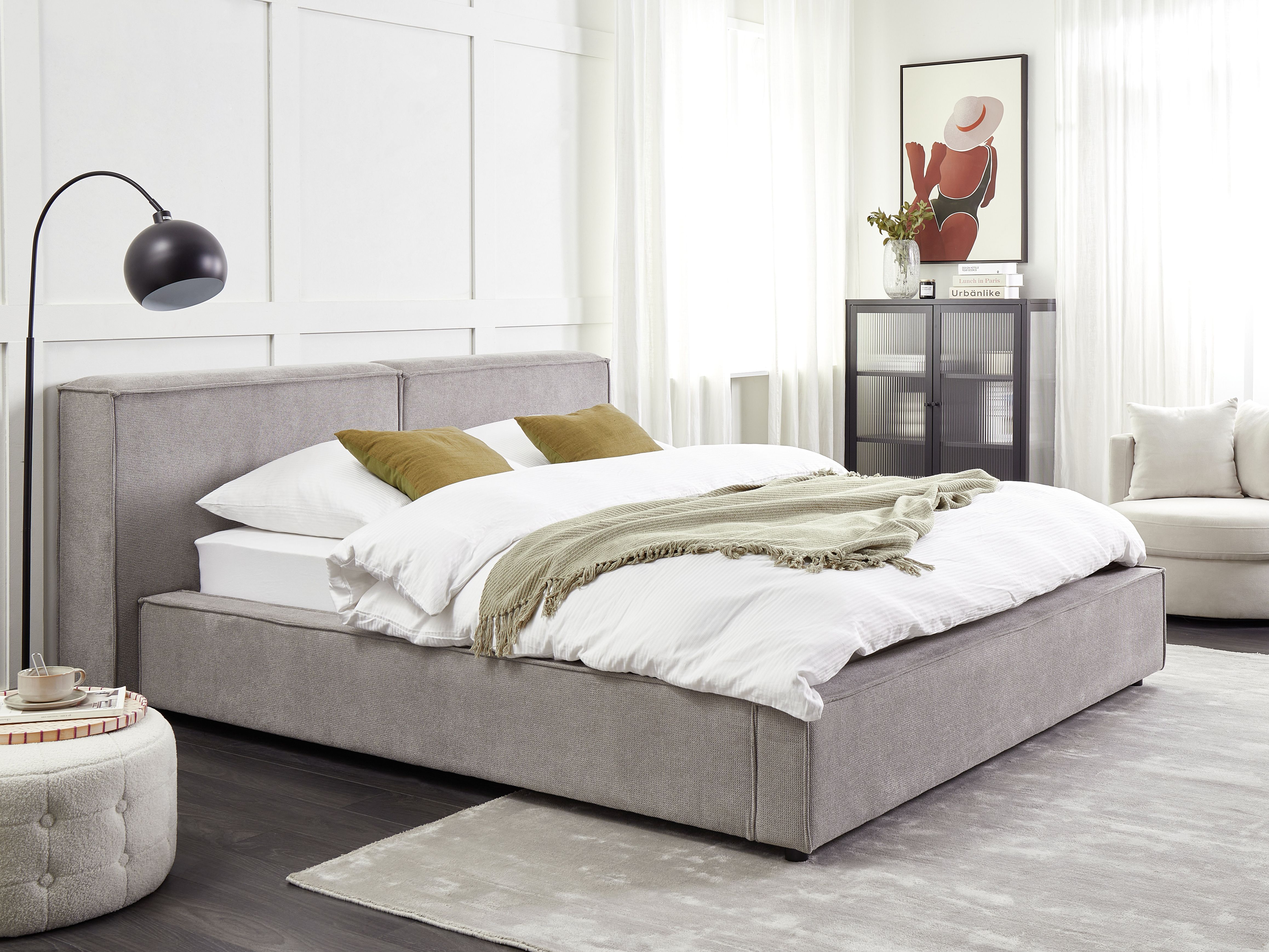 Bed Fabric LINARDS 160 x 200 cm (EU King Size) Grey