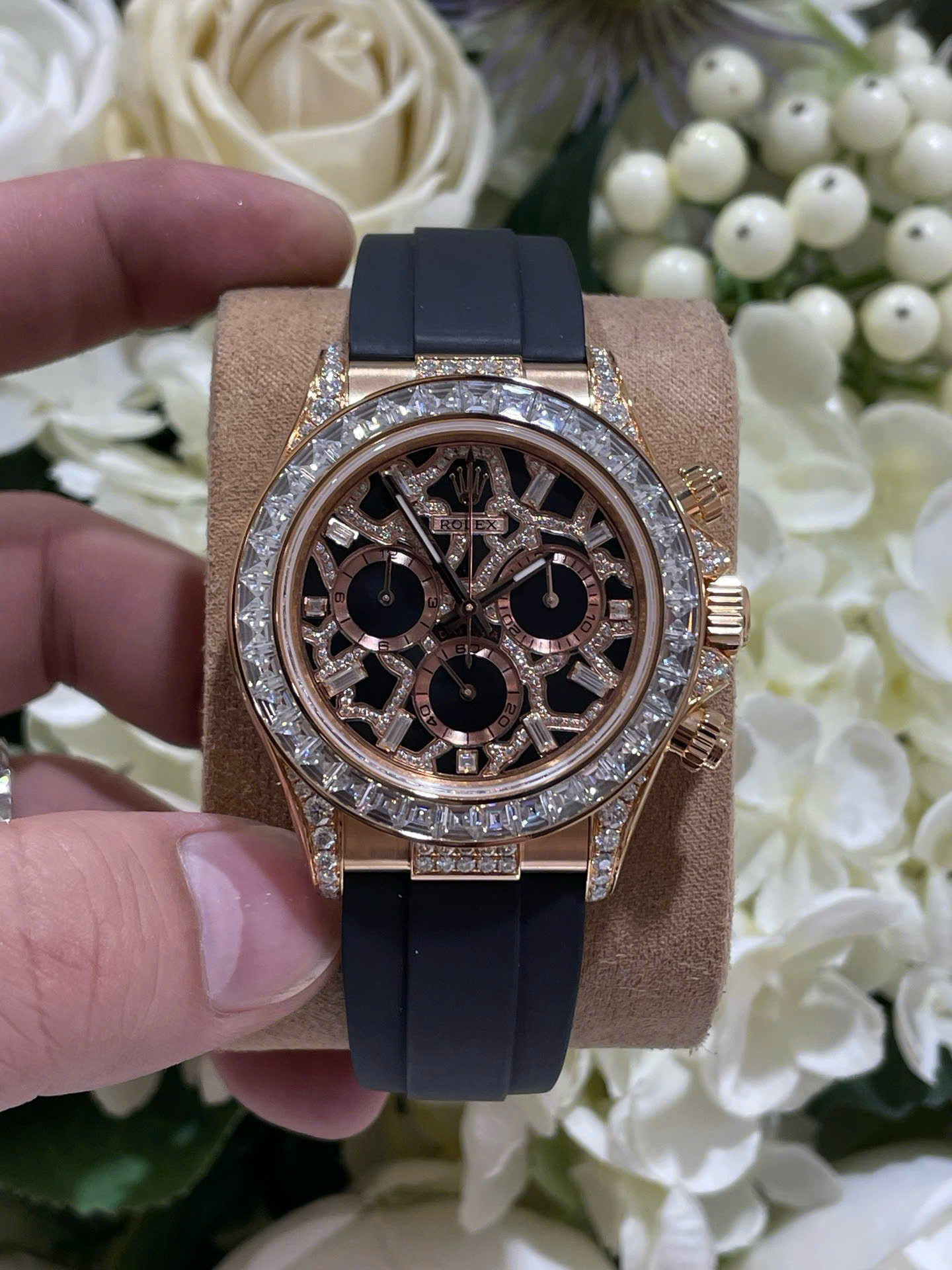 Rolex Daytona 116588TBR Giraffeb Chestnut Brown Dial Gold Wrapped   Moissanite Diamonds 40mm - Top club