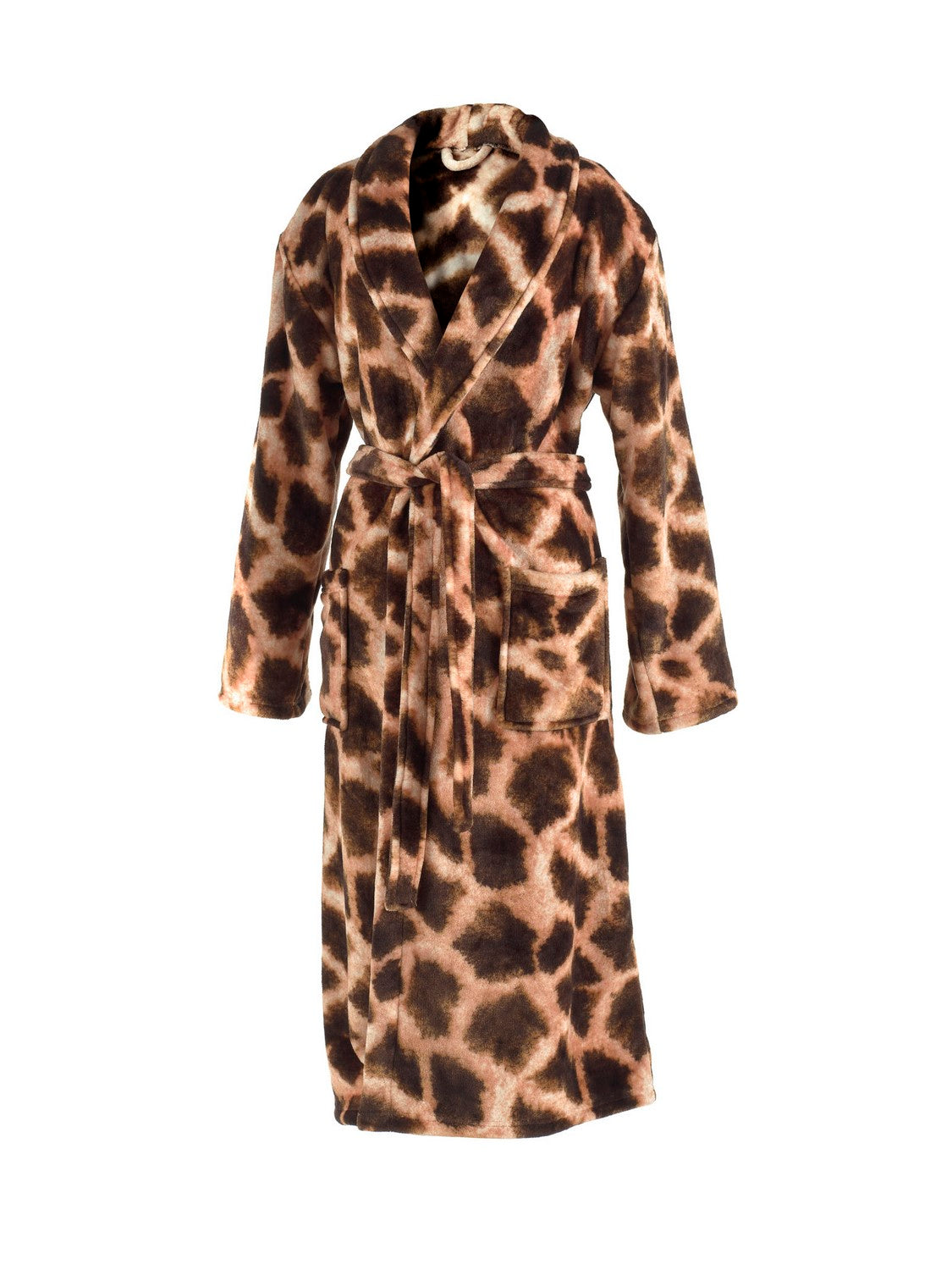 Zo Home Flanel Fleece Badjas Giraffe - brown - XL
