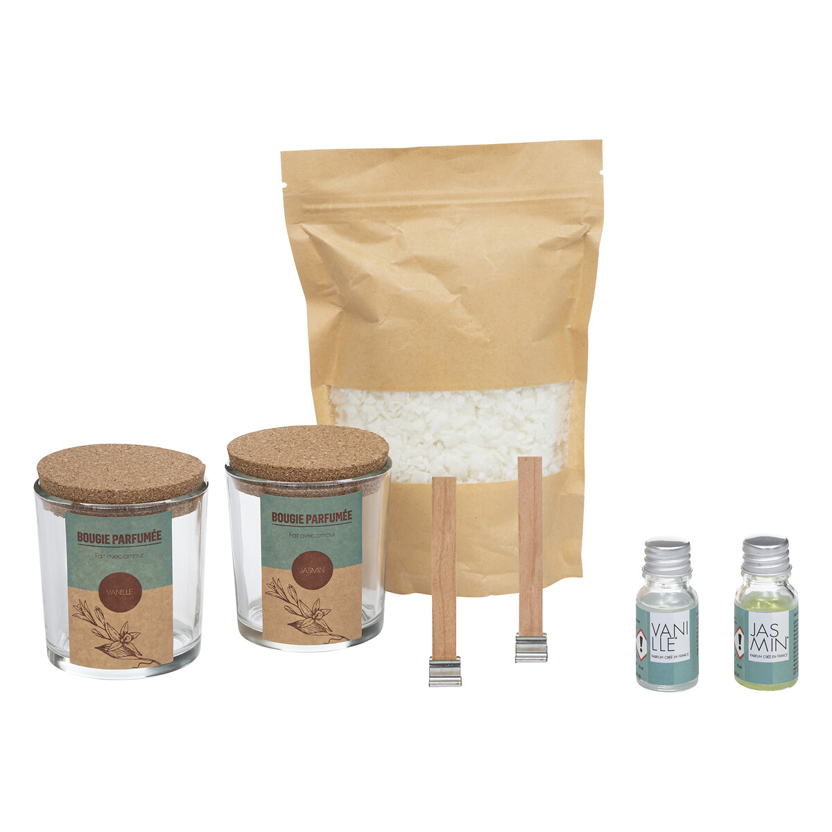 DIY candle making kit Vanilla and jasmine, 18x23 cm