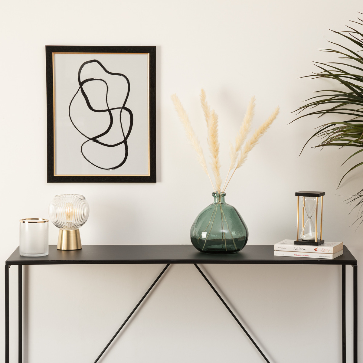 Round vase, recycled glass Khaki green, D.23 cm