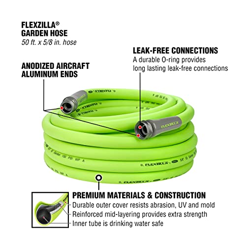 Flexzilla Garden Hose 5/8 in. x 50 ft Heavy Duty Lightweight Drinking Water Safe - ZillaGreen - Image 9 Flexzilla Garden Hose 5/8 in. x 50 ft Heavy Duty Lightweight Drinking Water Safe - ZillaGreen - Image 9