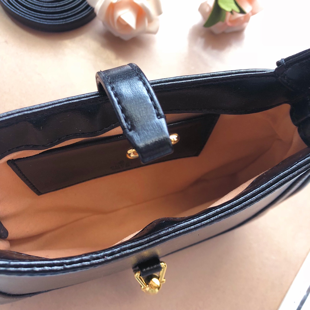 Replica Gucci Jackie 1961 Mini Shoulder Bag 637092 Black/White/Red1:1High-quality replica