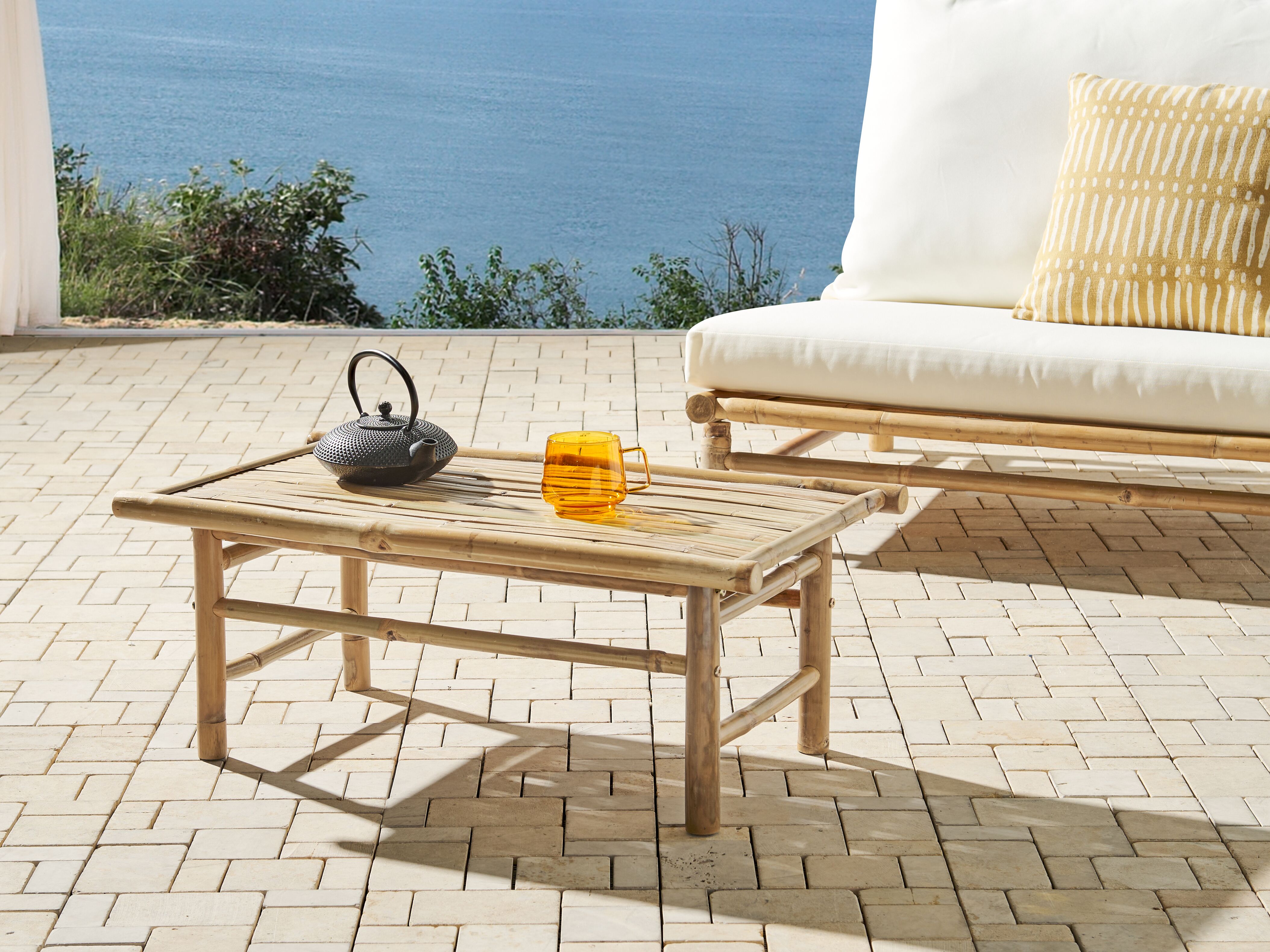 Garden Coffee Table TODI 45 cm 80 cm Bamboo Brown